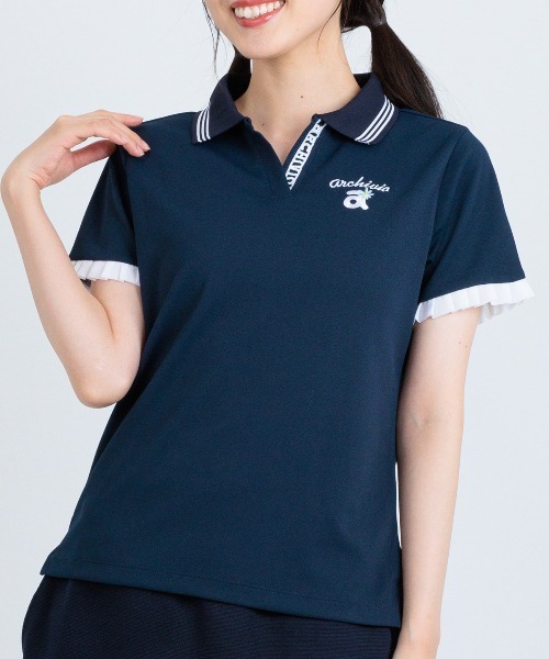 ＜LADIES>スキッパー襟速乾ポロシャツ