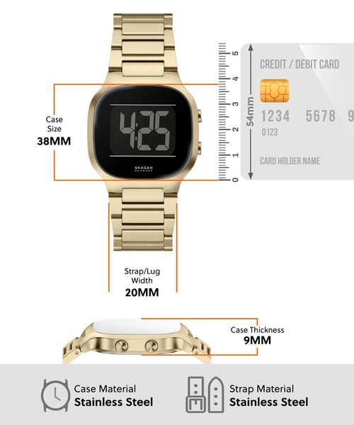 SKAGEN（スカーゲン）の「スカーゲン 腕時計 メンズ デジタル ステンレス SKW6949（デジタル腕時計・メンズ・ゴールド・FREE）」の5枚目の写真