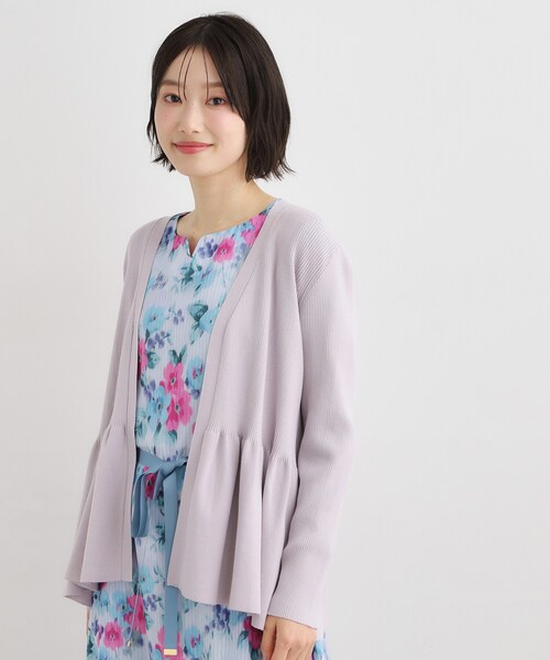 LAURA ASHLEY(ローラアシュレイ)の「【人気デザイン!シルク混/洗える】フリルカーディガン(カーディガン/ボレロ・レディース・パープル/ネイビー/グレー・38/40)」の3枚目の写真