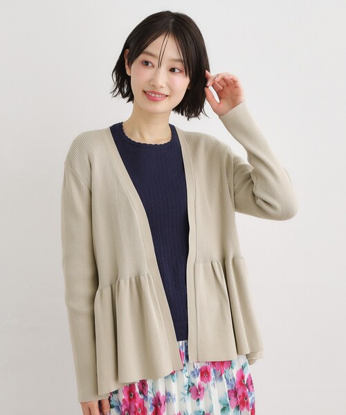 LAURA ASHLEY(ローラアシュレイ)の「【人気デザイン!シルク混/洗える】フリルカーディガン(カーディガン/ボレロ・レディース・パープル/ネイビー/グレー・38/40)」の1枚目の写真