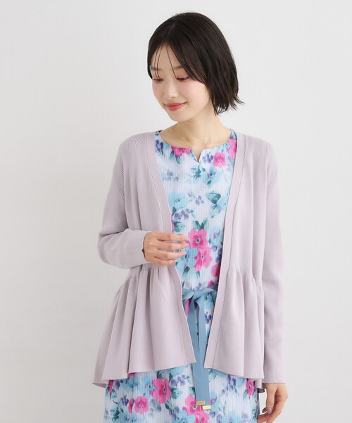 LAURA ASHLEY(ローラアシュレイ)の「【人気デザイン!シルク混/洗える】フリルカーディガン(カーディガン/ボレロ・レディース・パープル/ネイビー/グレー・38/40)」の8枚目の写真