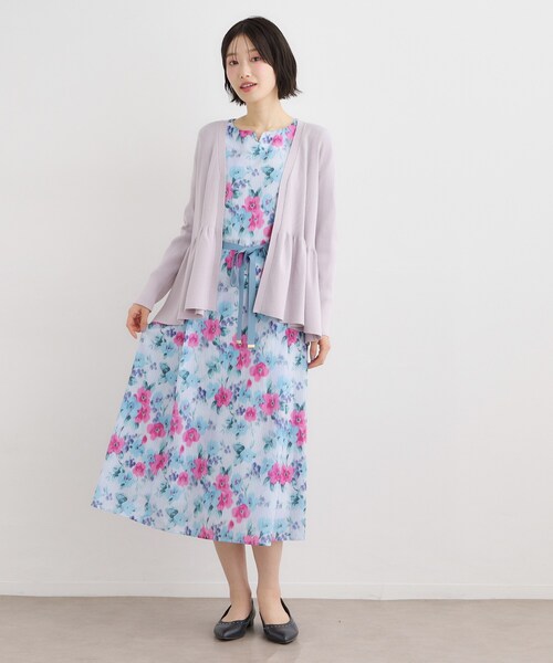 LAURA ASHLEY(ローラアシュレイ)の「【人気デザイン!シルク混/洗える】フリルカーディガン(カーディガン/ボレロ・レディース・パープル/ネイビー/グレー・38/40)」の9枚目の写真