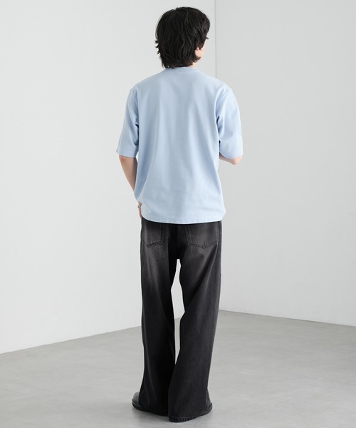 MONO-MART（モノマート）の「ヴィンテージ加工 ワイドストレート デニムパンツ＜ウォッシャブル/速乾/サステナブル＞（デニムパンツ・メンズ・インディゴブルー/ネイビー/ブルー/ブラック/グレー/ダークブラック・L/M/S/XS）」の21枚目の写真