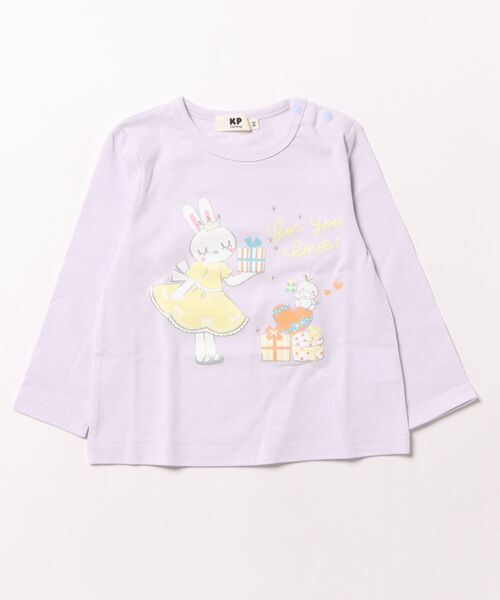 KP(ケーピー)の「【GOOD PRICE】 mimiちゃんプリント 長袖Tシャツ(Tシャツ/カットソー・キッズ・ラベンダー/ピンク・80cm/90cm/100cm/110cm/120cm/130cm/140cm)」の2枚目の写真