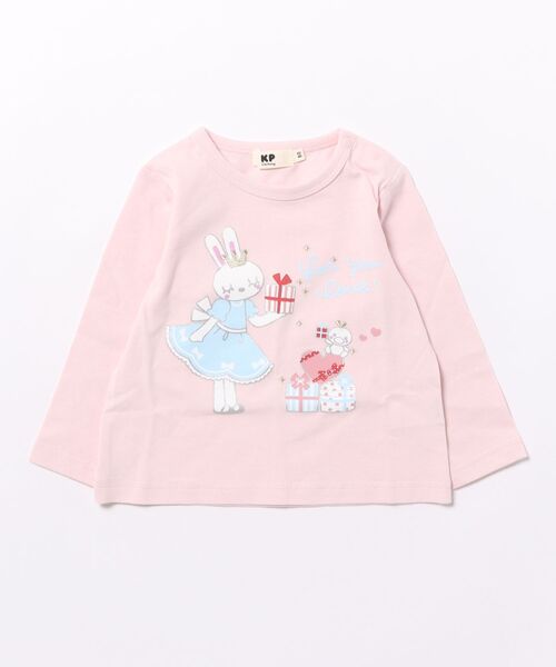 KP(ケーピー)の「【GOOD PRICE】 mimiちゃんプリント 長袖Tシャツ(Tシャツ/カットソー・キッズ・ラベンダー/ピンク・80cm/90cm/100cm/110cm/120cm/130cm/140cm)」の1枚目の写真