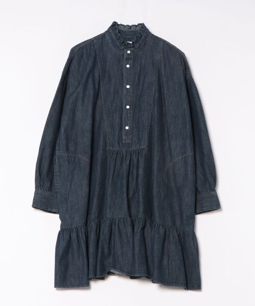 H.A.K（ハク）の「ライトオンスデニム　ロングブラウス（シャツ/ブラウス・レディース・ネイビー/ブルー・FREE）」の8枚目の写真