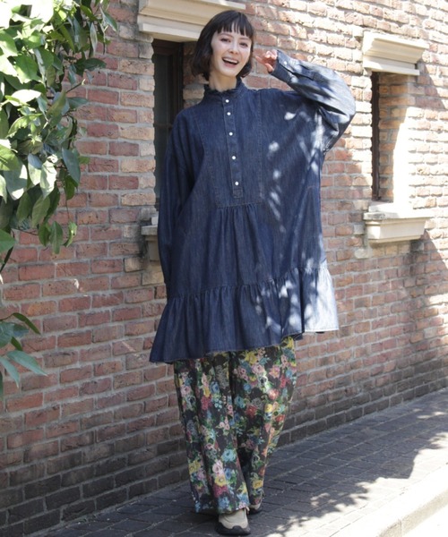 H.A.K（ハク）の「ライトオンスデニム　ロングブラウス（シャツ/ブラウス・レディース・ネイビー/ブルー・FREE）」の6枚目の写真