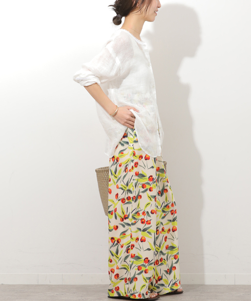 JOURNAL STANDARD relume（ジャーナルスタンダード　レリューム）の「ボカシフラワーヴィンテージイージーパンツ（その他パンツ・レディース・ブラック/アイボリー・FREE）」の3枚目の写真