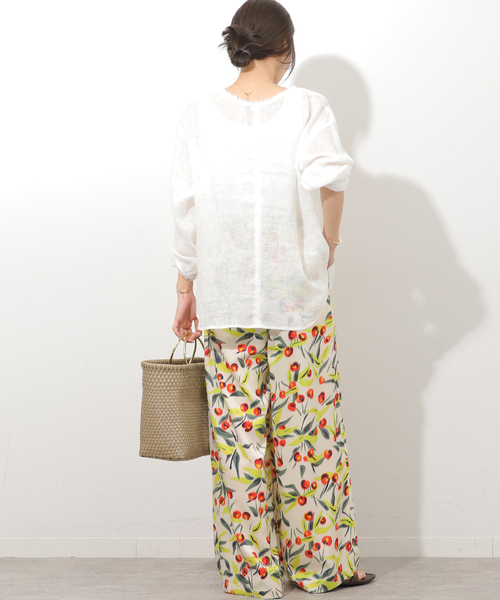 JOURNAL STANDARD relume（ジャーナルスタンダード　レリューム）の「ボカシフラワーヴィンテージイージーパンツ（その他パンツ・レディース・ブラック/アイボリー・FREE）」の5枚目の写真