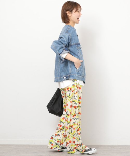 JOURNAL STANDARD relume（ジャーナルスタンダード　レリューム）の「ボカシフラワーヴィンテージイージーパンツ（その他パンツ・レディース・ブラック/アイボリー・FREE）」の13枚目の写真