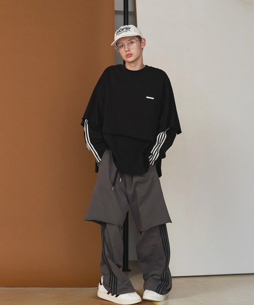 UNISEX】LAYERD LINE LONG TEE/レイヤードラインロングスリーブTシャツ 