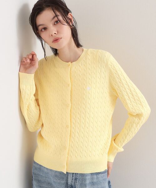 THE SHOP TK （ザ ショップ ティーケー ）の「【POLO BCS 別注】ケーブルカーディガン（カーディガン/ボレロ・レディース・イエロー系その他/ネイビー/アイボリー・12/13）」の3枚目の写真