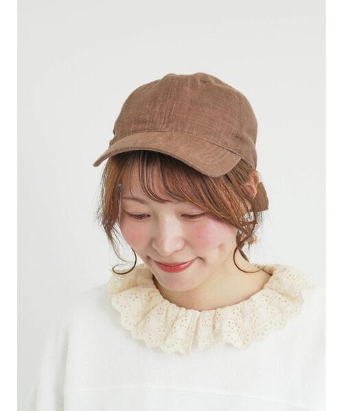 Samansa Mos2（サマンサ モスモス）の「バックリボンアソートキャップ（ハット・レディース・ブラウン/ラベンダー/ベージュ・F）」の4枚目の写真