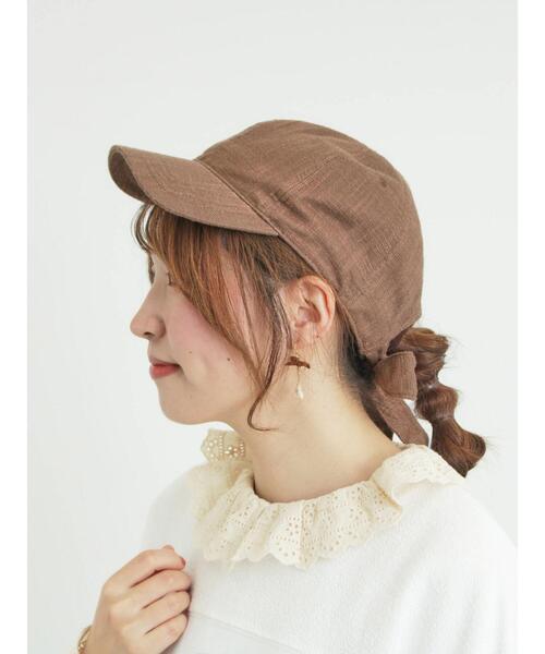 Samansa Mos2（サマンサ モスモス）の「バックリボンアソートキャップ（ハット・レディース・ブラウン/ラベンダー/ベージュ・F）」の5枚目の写真