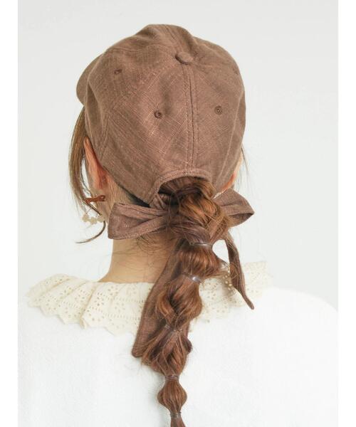 Samansa Mos2（サマンサ モスモス）の「バックリボンアソートキャップ（ハット・レディース・ブラウン/ラベンダー/ベージュ・F）」の6枚目の写真