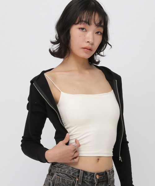 3.3 Field Trip （3.3フィールドトリップ）の「3.3 Field Trip／シンプルカップ付きキャミ（キャミソール・レディース・ブラック/オフホワイト・FREE）」の21枚目の写真