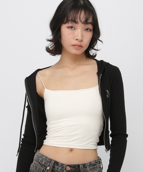 3.3 Field Trip （3.3フィールドトリップ）の「3.3 Field Trip／シンプルカップ付きキャミ（キャミソール・レディース・ブラック/オフホワイト・FREE）」の12枚目の写真