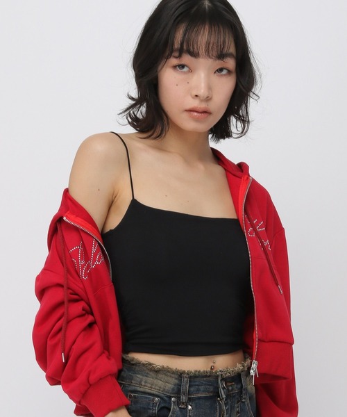 3.3 Field Trip （3.3フィールドトリップ）の「3.3 Field Trip／シンプルカップ付きキャミ（キャミソール・レディース・ブラック/オフホワイト・FREE）」の16枚目の写真