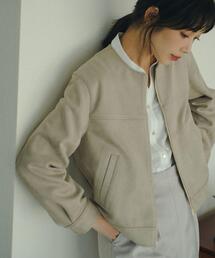 grove（グローブ）の「スエードライク ノーカラーブルゾン（ノーカラージャケット）」