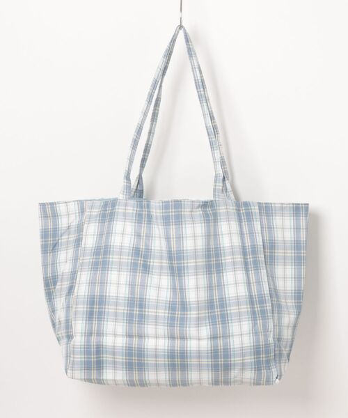 VIBGYOR(ヴィブジョー)の「Mignonjour/チェック柄リバーシブルトートバッグ M2892(トートバッグ・レディース・ブルー/パープル・FREE)」の9枚目の写真