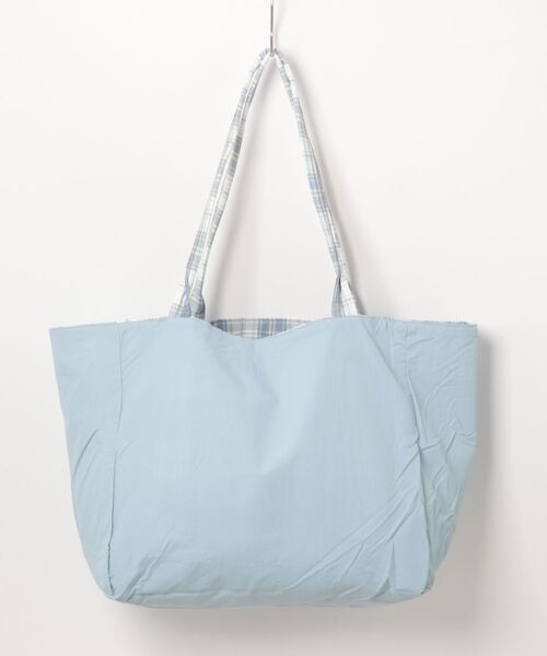 VIBGYOR(ヴィブジョー)の「Mignonjour/チェック柄リバーシブルトートバッグ M2892(トートバッグ・レディース・ブルー/パープル・FREE)」の10枚目の写真