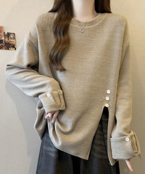 Flugge(フラッジー)の「袖ボタン長袖トップス(その他トップス・レディース・ベージュ・FREE)」の1枚目の写真