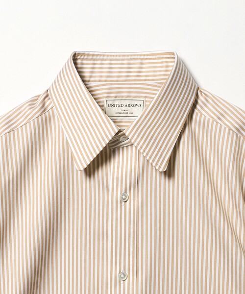 UNITED ARROWS（ユナイテッドアローズ）の「イージーケア AG ファンシーストライプ ラウンドレギュラーカラー シャツ ー抗菌防臭ー（シャツ/ブラウス・メンズ・ブラウン系・40cm/39cm/41cm/38cm）」の6枚目の写真