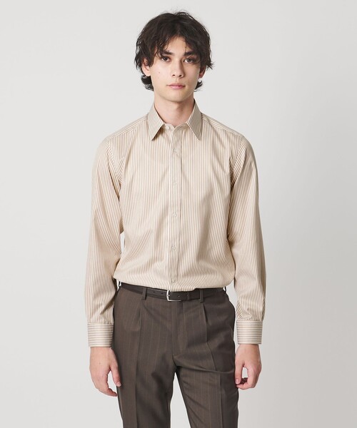 UNITED ARROWS（ユナイテッドアローズ）の「イージーケア AG ファンシーストライプ ラウンドレギュラーカラー シャツ ー抗菌防臭ー（シャツ/ブラウス・メンズ・ブラウン系・40cm/39cm/41cm/38cm）」の11枚目の写真