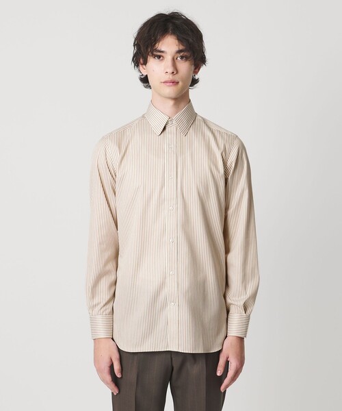 UNITED ARROWS（ユナイテッドアローズ）の「イージーケア AG ファンシーストライプ ラウンドレギュラーカラー シャツ ー抗菌防臭ー（シャツ/ブラウス・メンズ・ブラウン系・40cm/39cm/41cm/38cm）」の13枚目の写真
