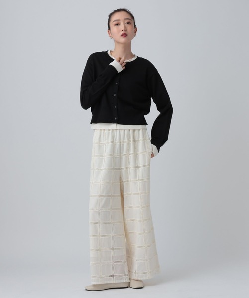 LEPSIM(レプシィム)の「12ゲージ配色レイヤーカーディガン 653190(カーディガン/ボレロ・レディース・ライトグレー/ブルー/ブラック・FREE)」の9枚目の写真