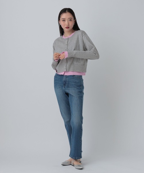 LEPSIM(レプシィム)の「12ゲージ配色レイヤーカーディガン 653190(カーディガン/ボレロ・レディース・ライトグレー/ブルー/ブラック・FREE)」の13枚目の写真