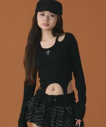 dispark | DISPARK/【26年春夏新作】クロスデザインガータートップ(Tシャツ/カットソー)