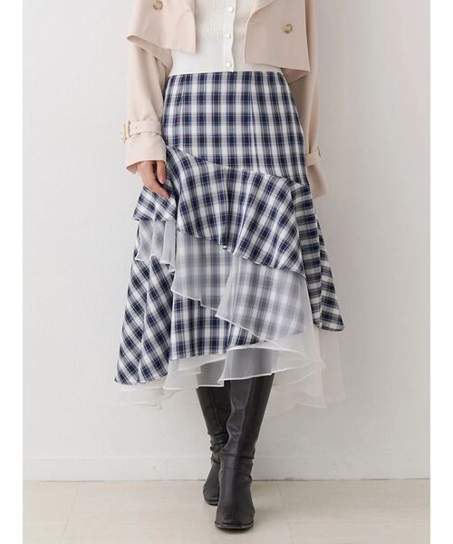 MERCURYDUO（マーキュリーデュオ）の「異素材使いティアードスカート（スカート・レディース・その他1/インディゴブルー・SMALL/MEDIUM）」の17枚目の写真