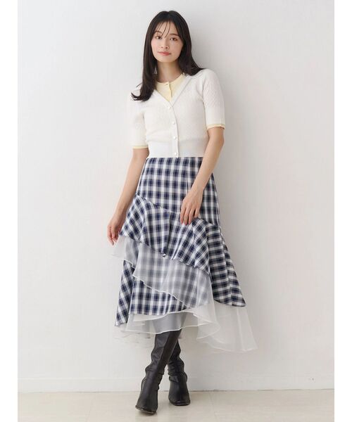 MERCURYDUO（マーキュリーデュオ）の「異素材使いティアードスカート（スカート・レディース・その他1/インディゴブルー・SMALL/MEDIUM）」の18枚目の写真