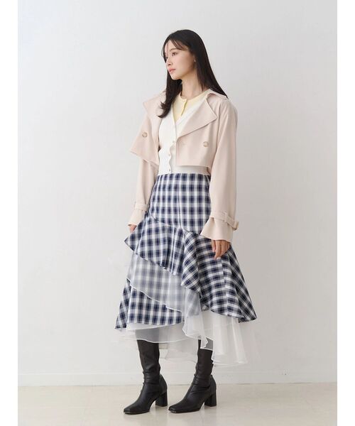 MERCURYDUO（マーキュリーデュオ）の「異素材使いティアードスカート（スカート・レディース・その他1/インディゴブルー・SMALL/MEDIUM）」の21枚目の写真