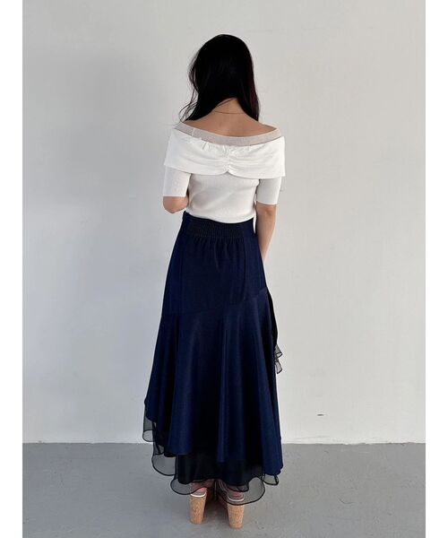 MERCURYDUO(マーキュリーデュオ)の「異素材使いティアードスカート(スカート・レディース・その他1/インディゴブルー・SMALL/MEDIUM)」の13枚目の写真