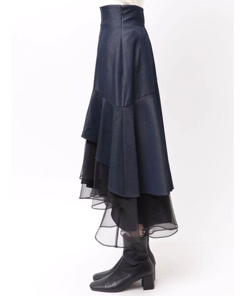 MERCURYDUO（マーキュリーデュオ）の「異素材使いティアードスカート（スカート・レディース・その他1/インディゴブルー・SMALL/MEDIUM）」の13枚目の写真