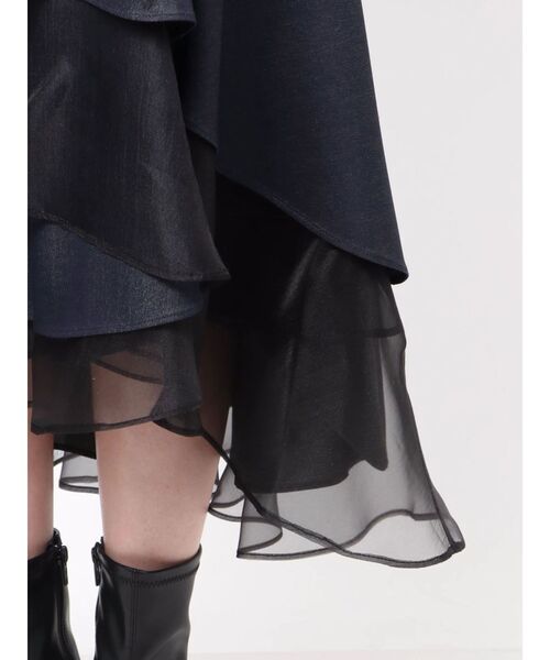 MERCURYDUO（マーキュリーデュオ）の「異素材使いティアードスカート（スカート・レディース・その他1/インディゴブルー・SMALL/MEDIUM）」の16枚目の写真