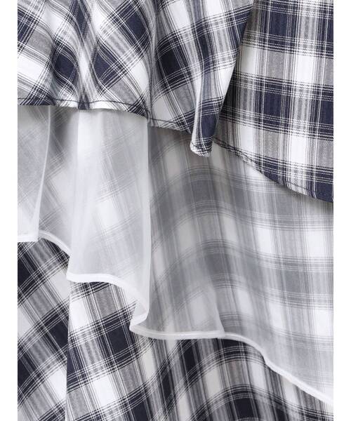 MERCURYDUO（マーキュリーデュオ）の「異素材使いティアードスカート（スカート・レディース・その他1/インディゴブルー・SMALL/MEDIUM）」の5枚目の写真