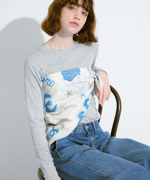 URBAN RESEARCH Sonny Label(アーバンリサーチサニーレーベル)の「TOYAMEGコラボスカーフ(バンダナ/スカーフ・レディース・ネイビー/ブラウン/アイボリー・FREE)」の2枚目の写真