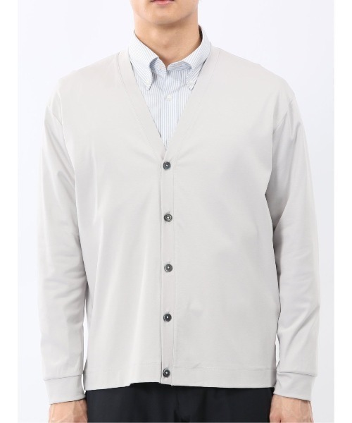 m.f.editorial（エムエフエディトリアル）の「【ストレッチ 接触冷感 抗菌防臭 UVカット】m.f.エディトリアル メンズ シルケットスムス Vネックカーディガン（カーディガン/ボレロ・メンズ・ライトグレー/ブラック・X-LARGE/LARGE/MEDIUM）」の19枚目の写真