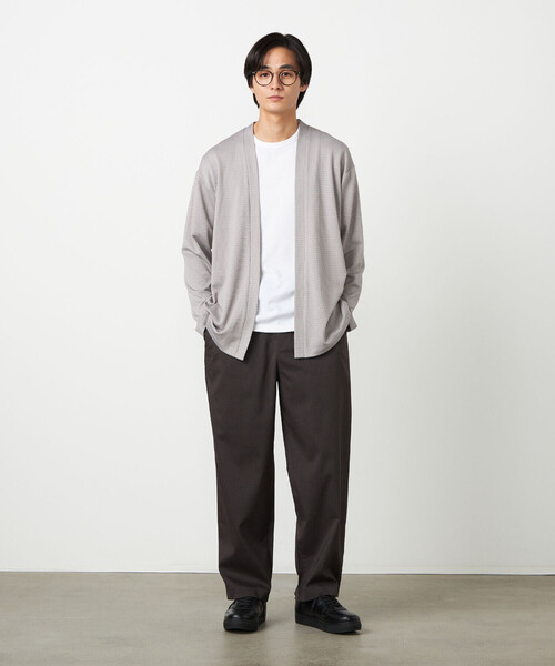COMME CA ISM（コムサイズム）の「【セットアイテム】ボタンレスカーディガン+Tシャツ（カーディガン/ボレロ・メンズ・グレー/ブラック・LARGE/MEDIUM）」の3枚目の写真