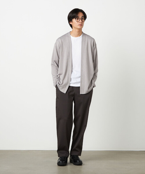 COMME CA ISM（コムサイズム）の「【セットアイテム】ボタンレスカーディガン+Tシャツ（カーディガン/ボレロ・メンズ・グレー/ブラック・LARGE/MEDIUM）」の4枚目の写真