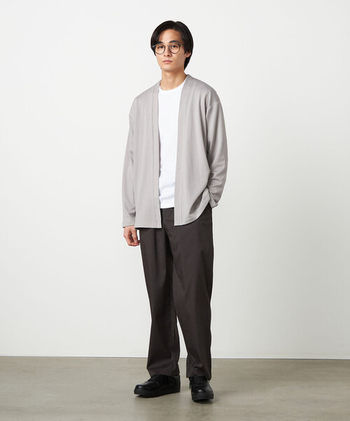 COMME CA ISM（コムサイズム）の「【セットアイテム】ボタンレスカーディガン+Tシャツ（カーディガン/ボレロ・メンズ・グレー/ブラック・LARGE/MEDIUM）」の5枚目の写真