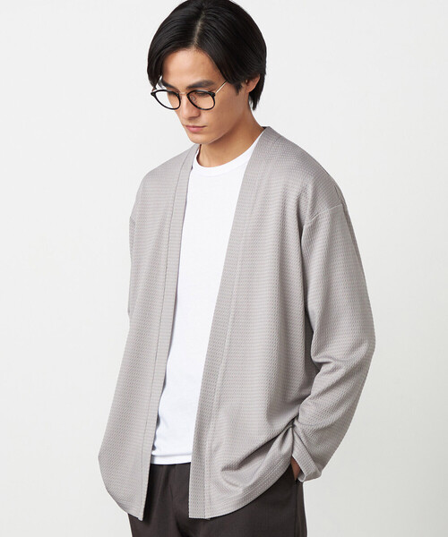 COMME CA ISM（コムサイズム）の「【セットアイテム】ボタンレスカーディガン+Tシャツ（カーディガン/ボレロ・メンズ・グレー/ブラック・LARGE/MEDIUM）」の7枚目の写真
