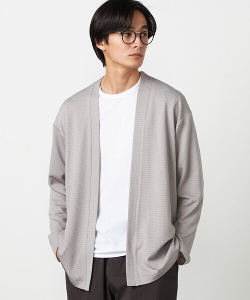 COMME CA ISM（コムサイズム）の「【セットアイテム】ボタンレスカーディガン+Tシャツ（カーディガン/ボレロ・メンズ・グレー/ブラック・LARGE/MEDIUM）」の8枚目の写真