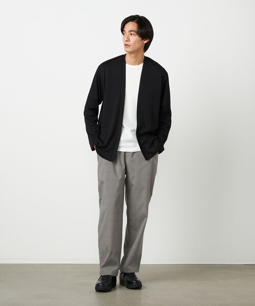 COMME CA ISM（コムサイズム）の「【セットアイテム】ボタンレスカーディガン+Tシャツ（カーディガン/ボレロ・メンズ・グレー/ブラック・LARGE/MEDIUM）」の9枚目の写真