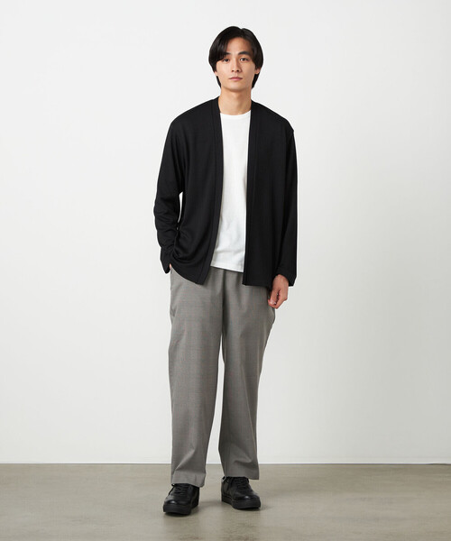 COMME CA ISM（コムサイズム）の「【セットアイテム】ボタンレスカーディガン+Tシャツ（カーディガン/ボレロ・メンズ・グレー/ブラック・LARGE/MEDIUM）」の10枚目の写真