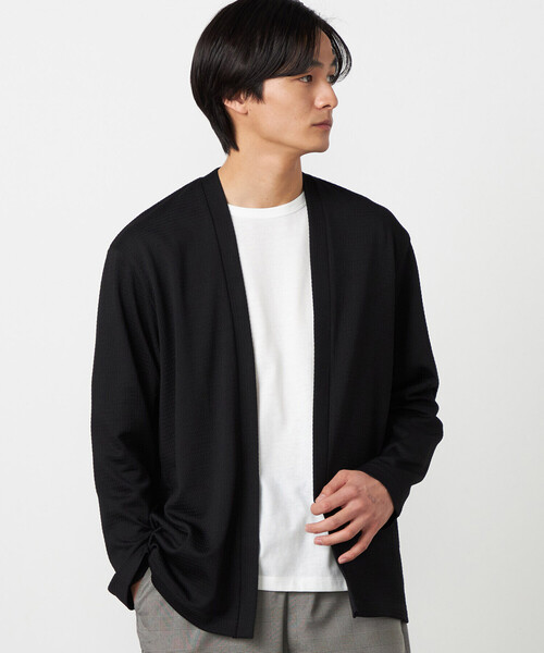 COMME CA ISM（コムサイズム）の「【セットアイテム】ボタンレスカーディガン+Tシャツ（カーディガン/ボレロ・メンズ・グレー/ブラック・LARGE/MEDIUM）」の12枚目の写真