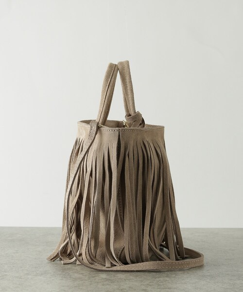 GALLEST（ギャレスト）の「スエードフリンジバッグ（ハンドバッグ・レディース・ベージュ/ダークブラウン・00）」の4枚目の写真